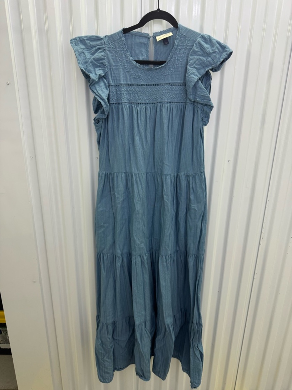 Universal Thread Light Blue Tiered Maxi Dress with Ruffle Sleeves